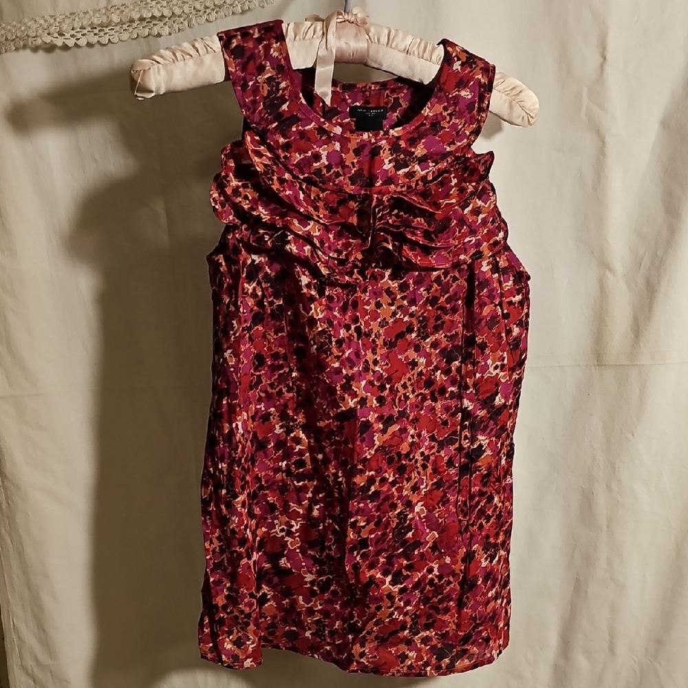 Ann Taylor Red and Purple Floral Dress